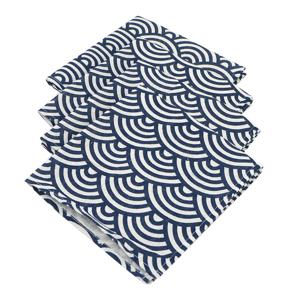 4PCS 40x40CM Floral Printed Cloth Napkins Japanese Style Dinner Dish Towel Wedding Restaurant Bar Table Mat Serviette De Table