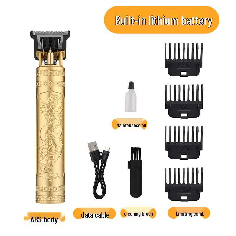 Electric Hair Clipper with Buddha Dragon Design - Retro Style Trimmer and Shaver