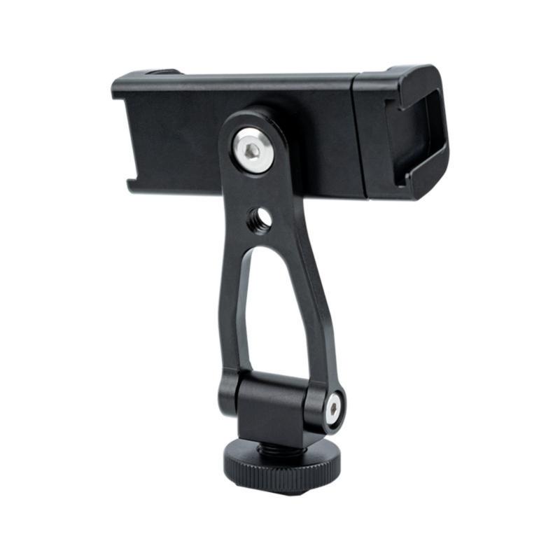Universal Aluminum Phone Mount Double Cold Shoe Adapter 360 Rotate Design for Video Photography & Video Recording