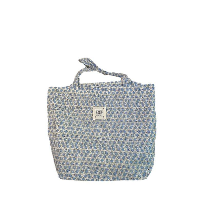 1 Canvas Bag Female College Student Class Floral Bag Cute Commuting Large Capacity Bag Shoulder Tote Bag