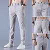 Ice pants men's summer new business fashion large size thin elastic casual trousers