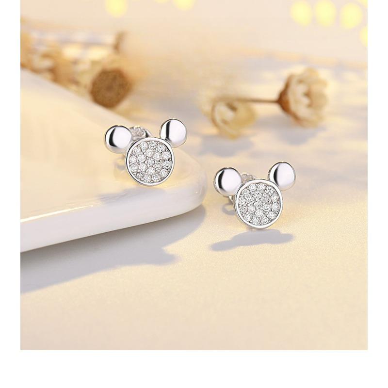 Cercei drăguți cu zirconiu pentru femei, cercei Super Fairy, mini cercei mici cu urechi scurte, rochie