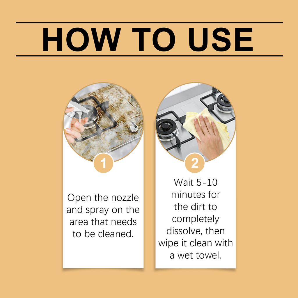 Juefish Kitchen Grease Remover Foaming Kitchen Hood Degreaser Stain Remover Kitchen Cleaner