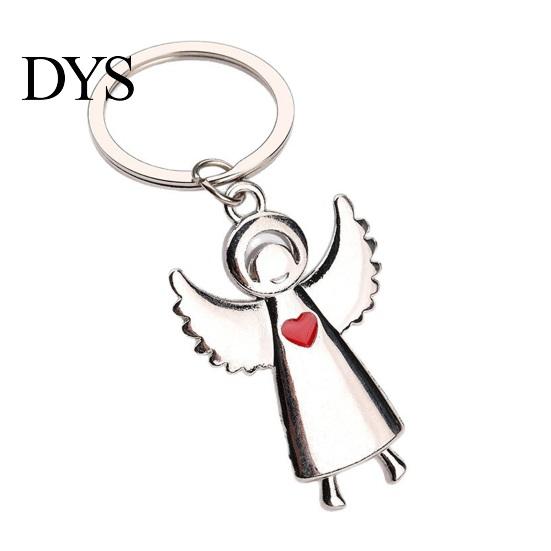 Zinc Alloy Key Holder Angel Keychain for Women Men, Love Heart Car Ring Ring, Handbags Charm Decorative Accessories