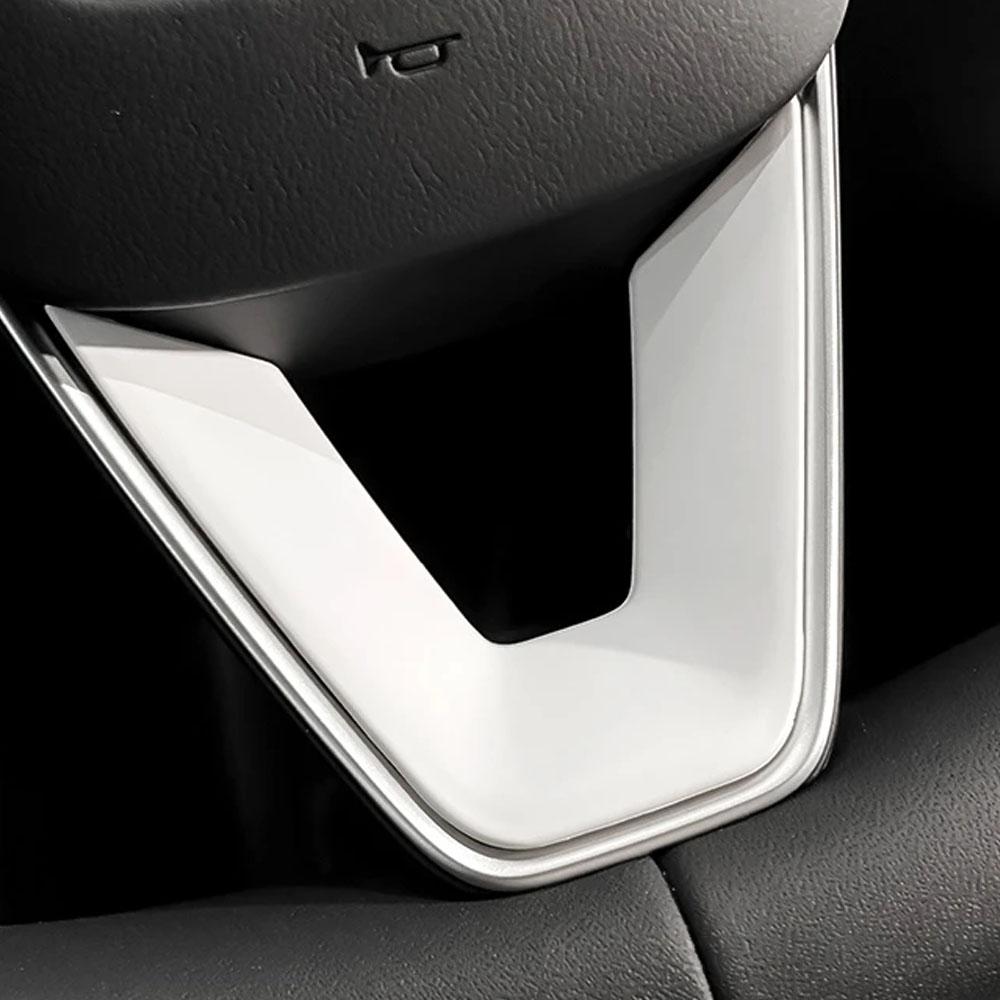 Steering Wheel Cover for Tesla Model Y Juniper 2026 Model 3 Highland Matte White Steering Wheel Trim Kit Protector Accessories