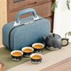 Yi Pan Black Pottery Chinese Teapot Set