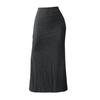 Maxi Skirt with Side Slits High-Waisted Ribbed Long Skirt Solid Color Hip Wrapped Autumn Winter Long Skirt