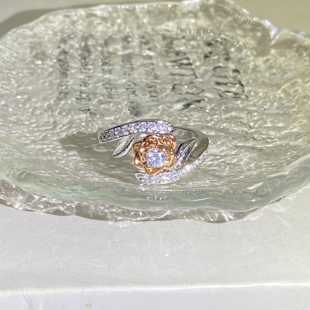 Zircon Gift Gold Ring Female Rose Sub Jewelry Electroplating