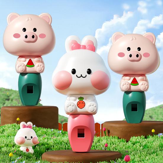 Rabbit Bunny Pig Whistle Speaker Cartoon Fun Portable Kindergarten Toy Lovely Bright Color Whistle