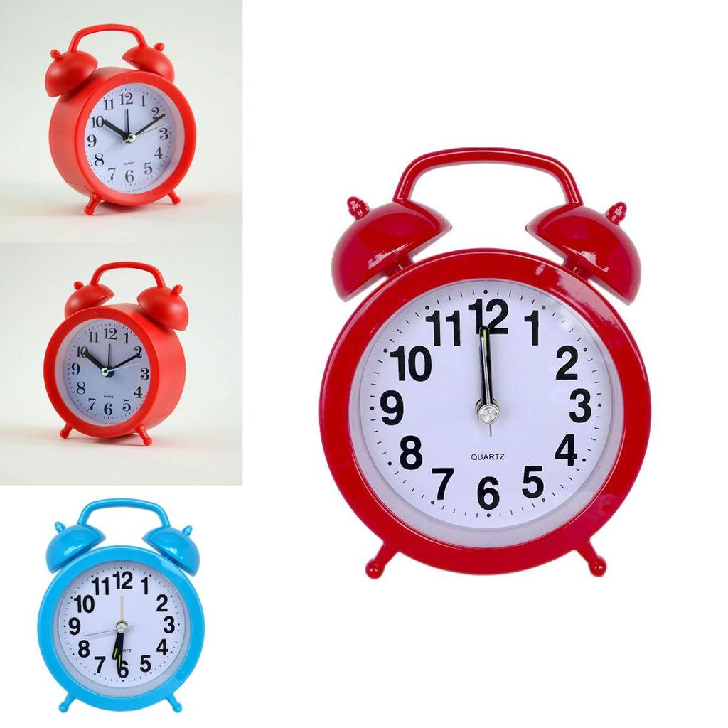 Retro Loud Alarm Clock With Double Bell Design And Silent Pointer For Sleepers