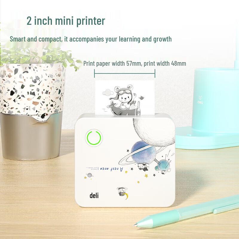 Deli Portable 2-inch Thermal Printer for Study Errors GE218