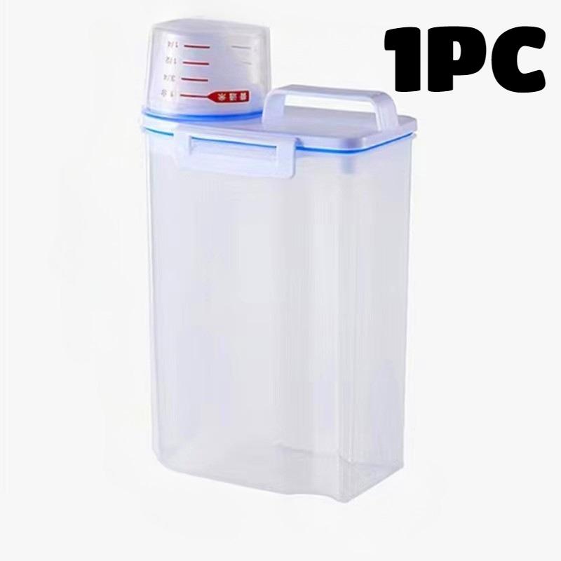 

4PCS Rice Storage Bucket with Measuring Cup Sealed Moisture-Proof Rice Buckets with Leak-proof Lid for Storing Grains Flour Rice