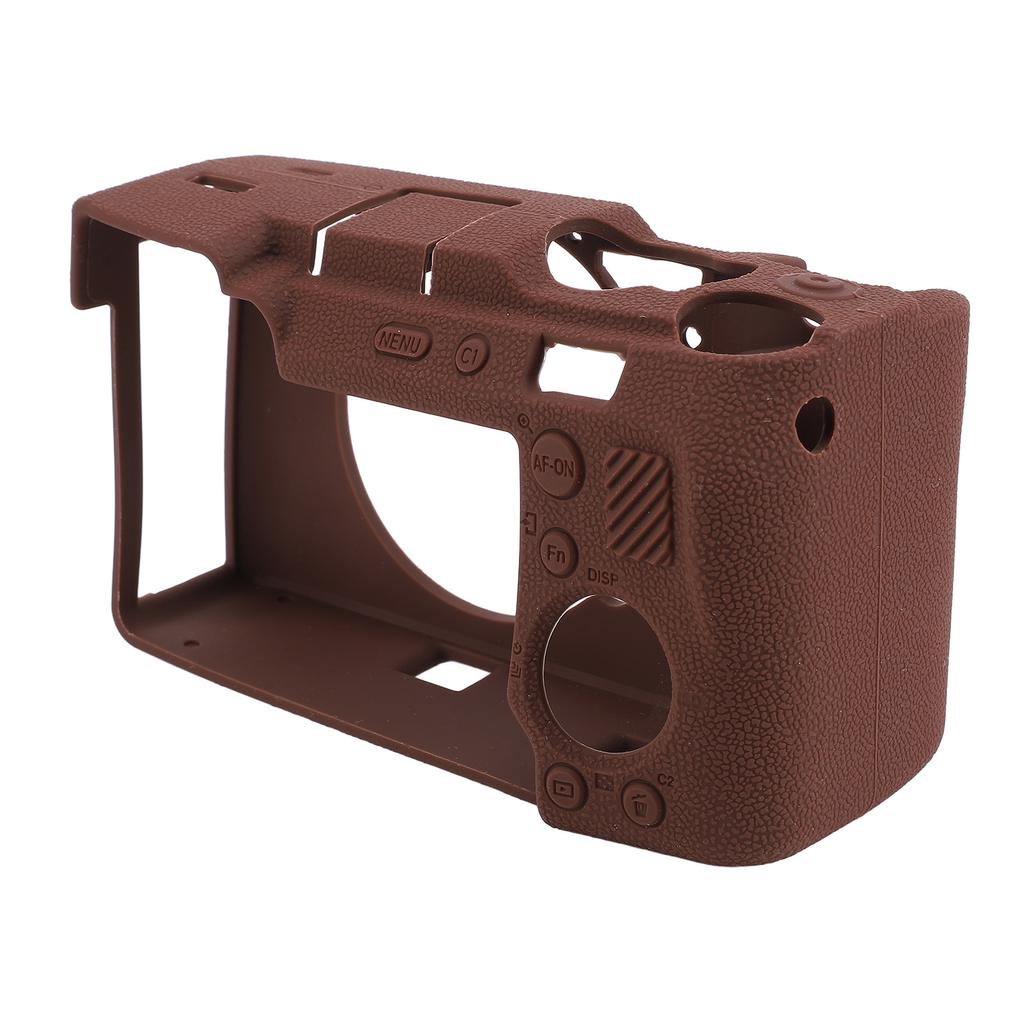 Husă Cameră Silicon Moale Absorbție Șoc Anti-Alunecare Husă Protectoare Cameră pentru A7CII A7CR Maro