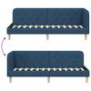 Corner Bed Frame Blue 80 X 200 Cm Fabric