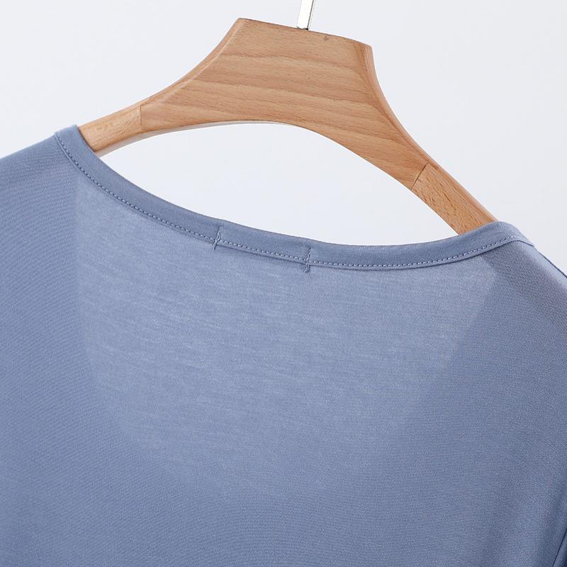 Damen Übergröße Modal Lockeres Kurzarm-T-Shirt