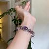 Amethyst & Weißer Kristall Glücksbringer-Armband: Lila & Gelber Bolivianischer Kristall für Damen