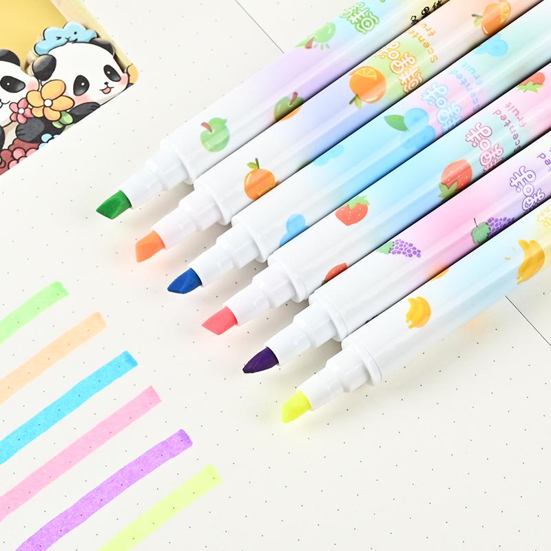 Dual-Ended Fluorescent Highlighter Set for Students and Professionals - Eye-Friendly Marking Pen for Planners.