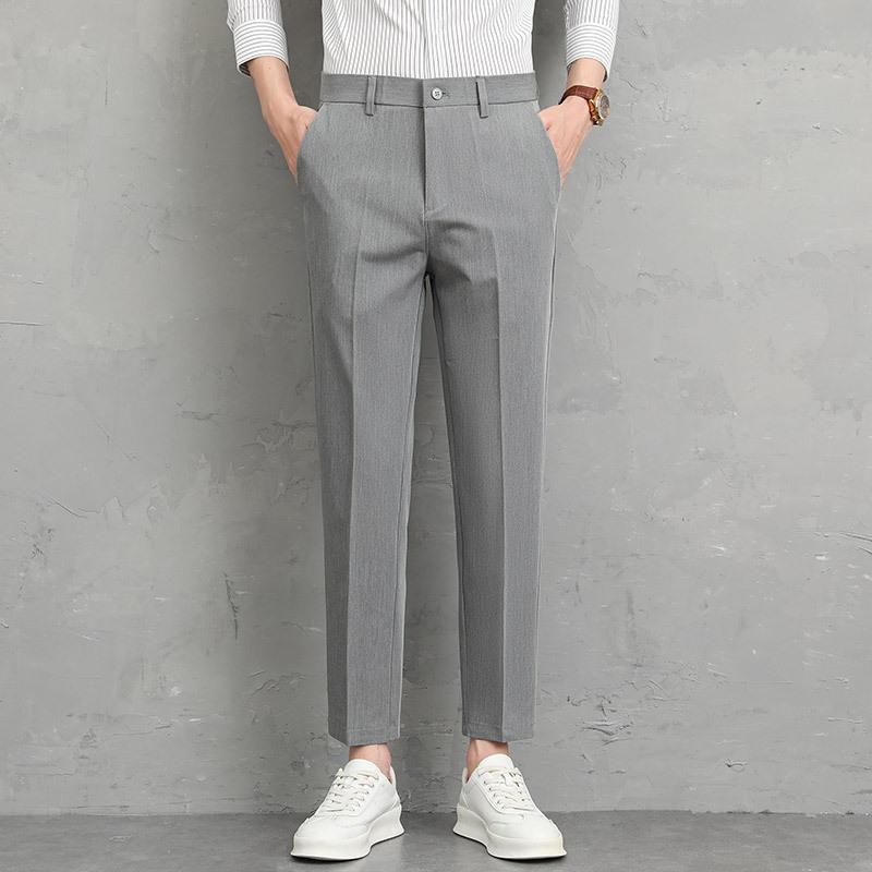 Light Business Summer Men's Casual Trousers Korean Version of Small Straight Business Men's Nine-point Light Luxury Trousers Men's