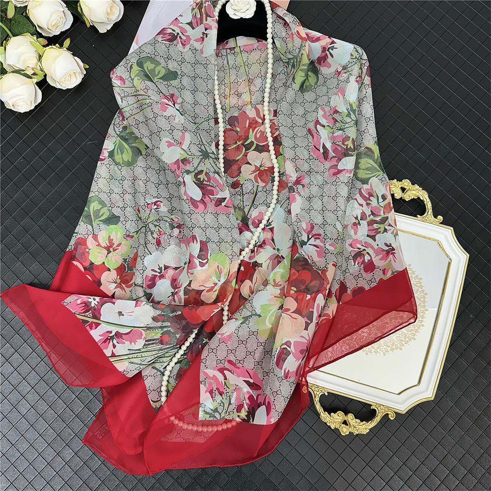 POBING Silk Cashmere Scarf Women Hand Rolled Shawls Fashion Printed Square Scarves Wraps Lady Bandana Big Hijabs Female Foulards