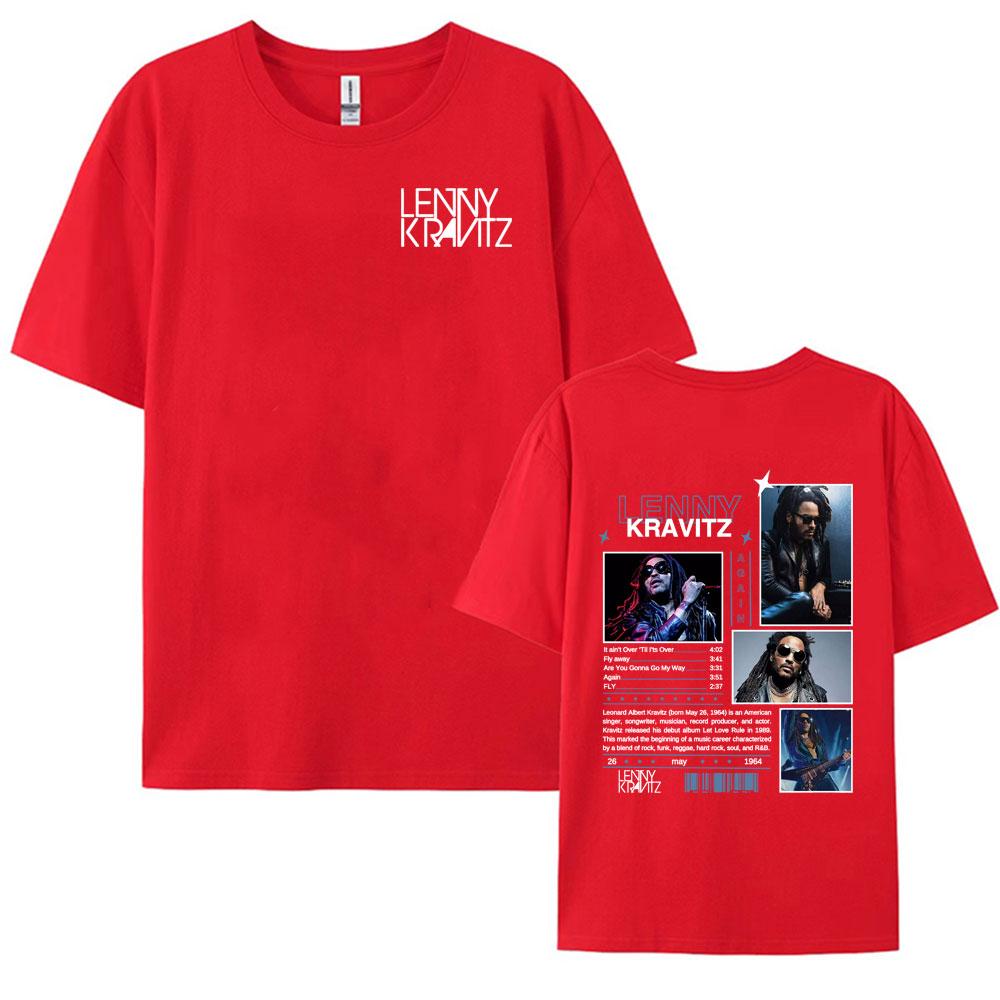 

Rapper Lenny Kravitz Again Album 2025 Tour Tshirt Men Hip Hop 90s Retro High Quality T Shirt Fashion Casual 100 Cotton Tshirt S