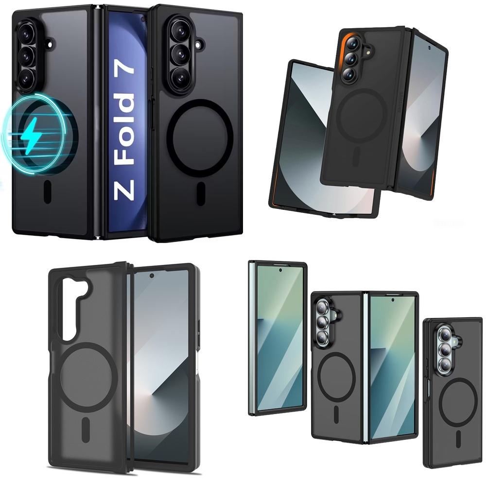 Custom Semi Transparent Magnetic Drop Proof Bumper Mobile Phone Case for Samsung Galaxy Z Fold7 5G 6 8 Wide Stylish Look
