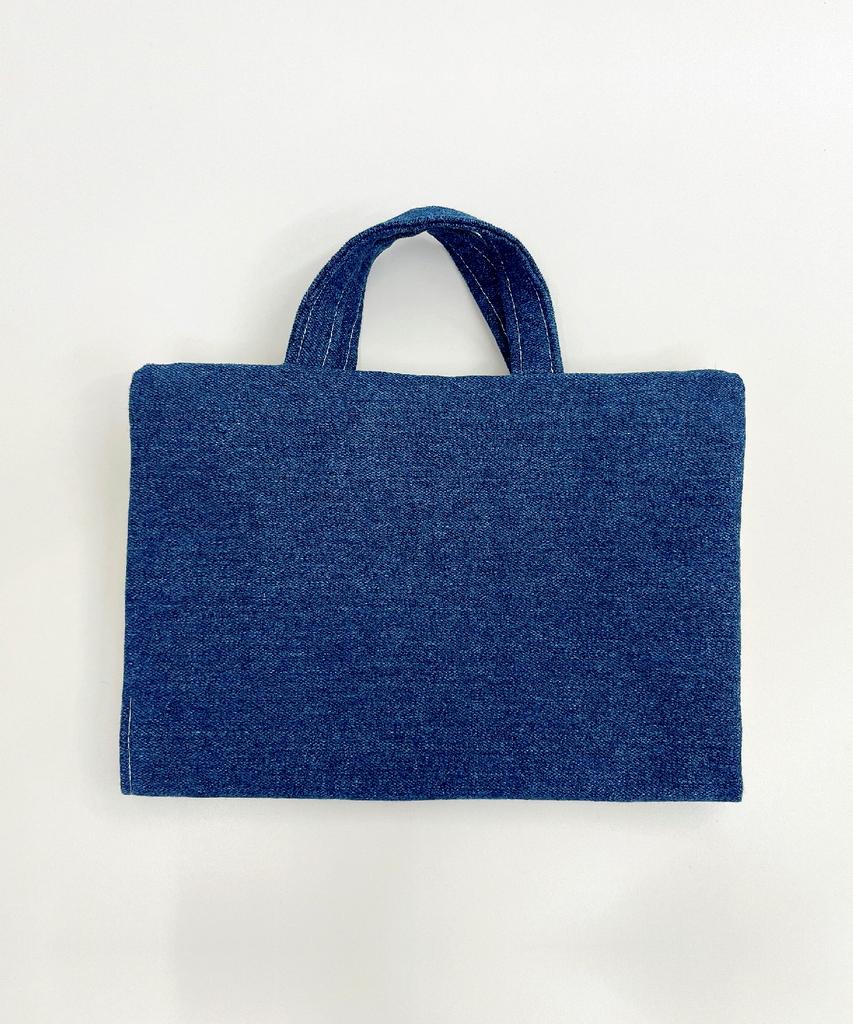 Sonnetofnight One-Size Denim Tote Book Cover With Hand Strap Handle Book Pouch