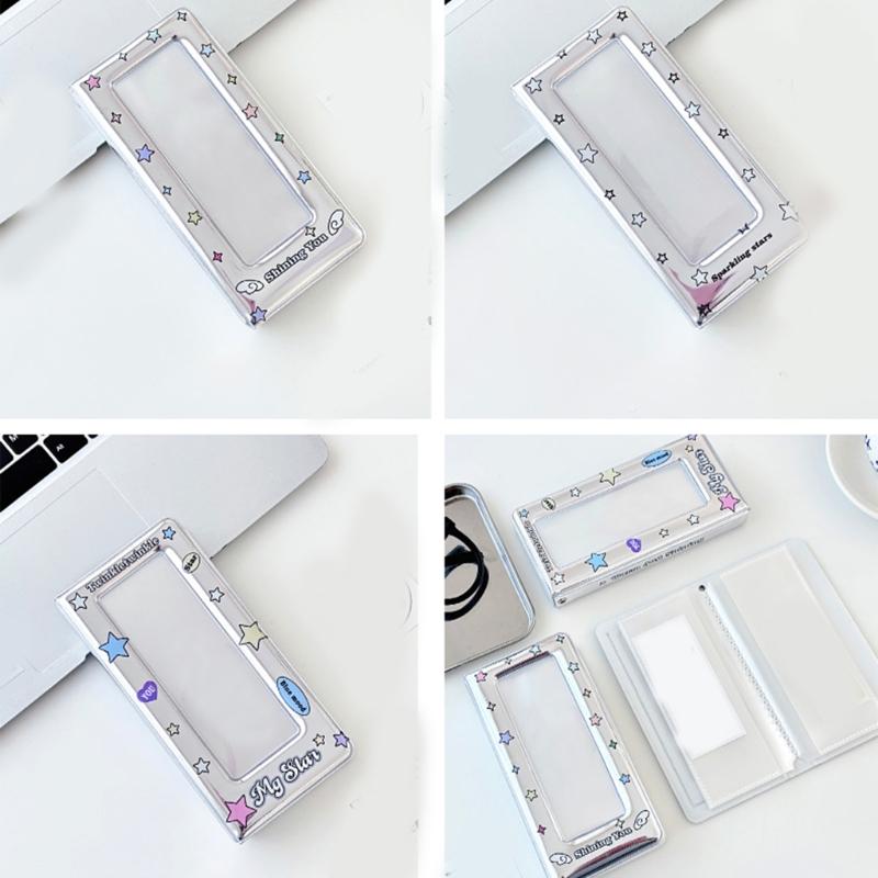 Large Capacity Card Holders for Collector with Colorful Star Pattern Photo Booth Frame Album Photo Strips Holders Binder
