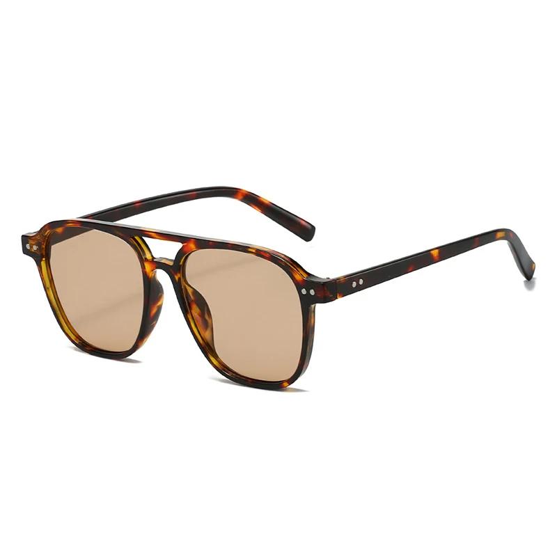  Retro Rivets Double Bridges Men Sunglasses Fashion Women Luxury Shades UV400 Green Sun Glasses