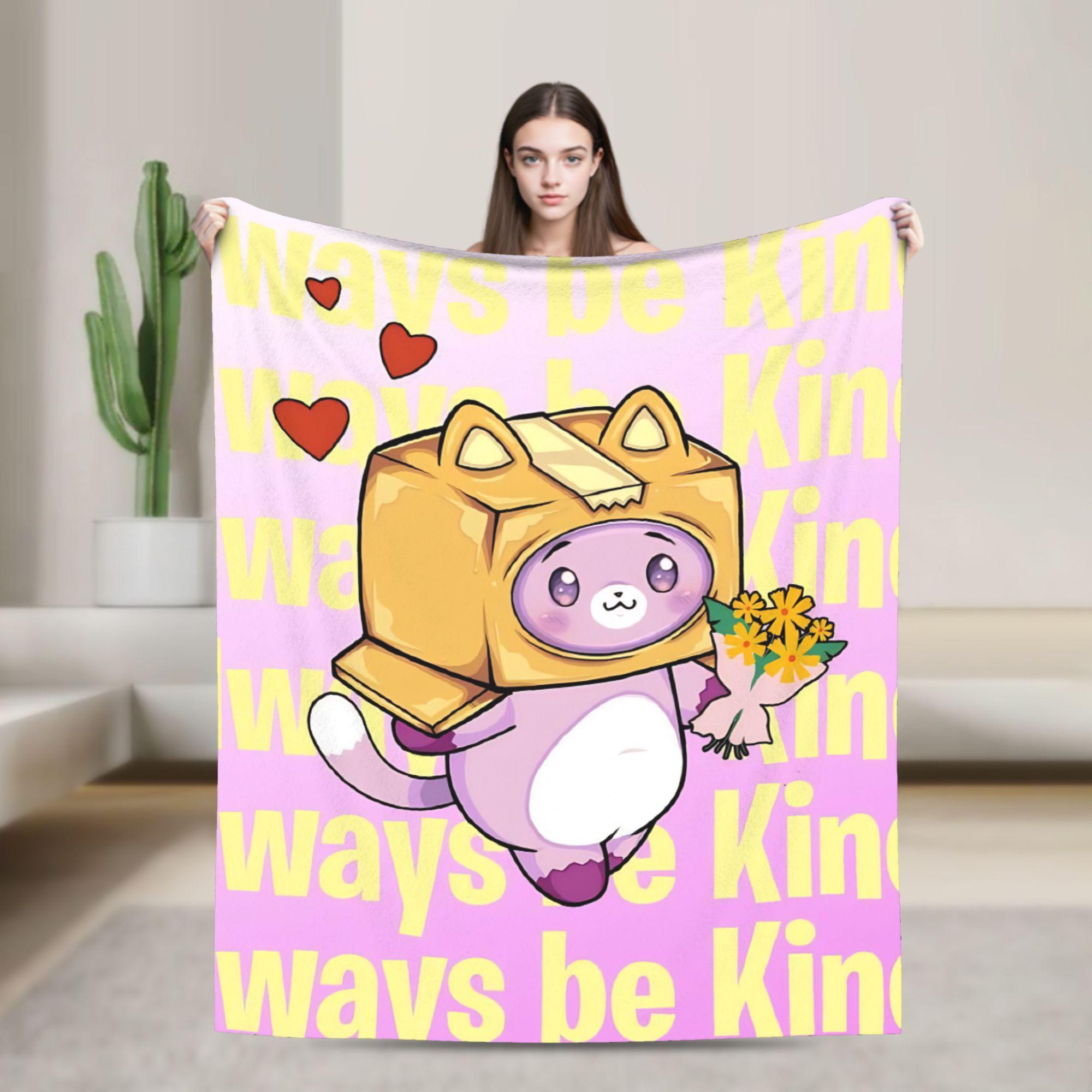 

Foxy Boxy and Rocky Lankybox Blanket Travel Flannel Bedding Throws For Couch Bed Warm Soft Custom DIY Quality Bedspread Gift 75x90cm