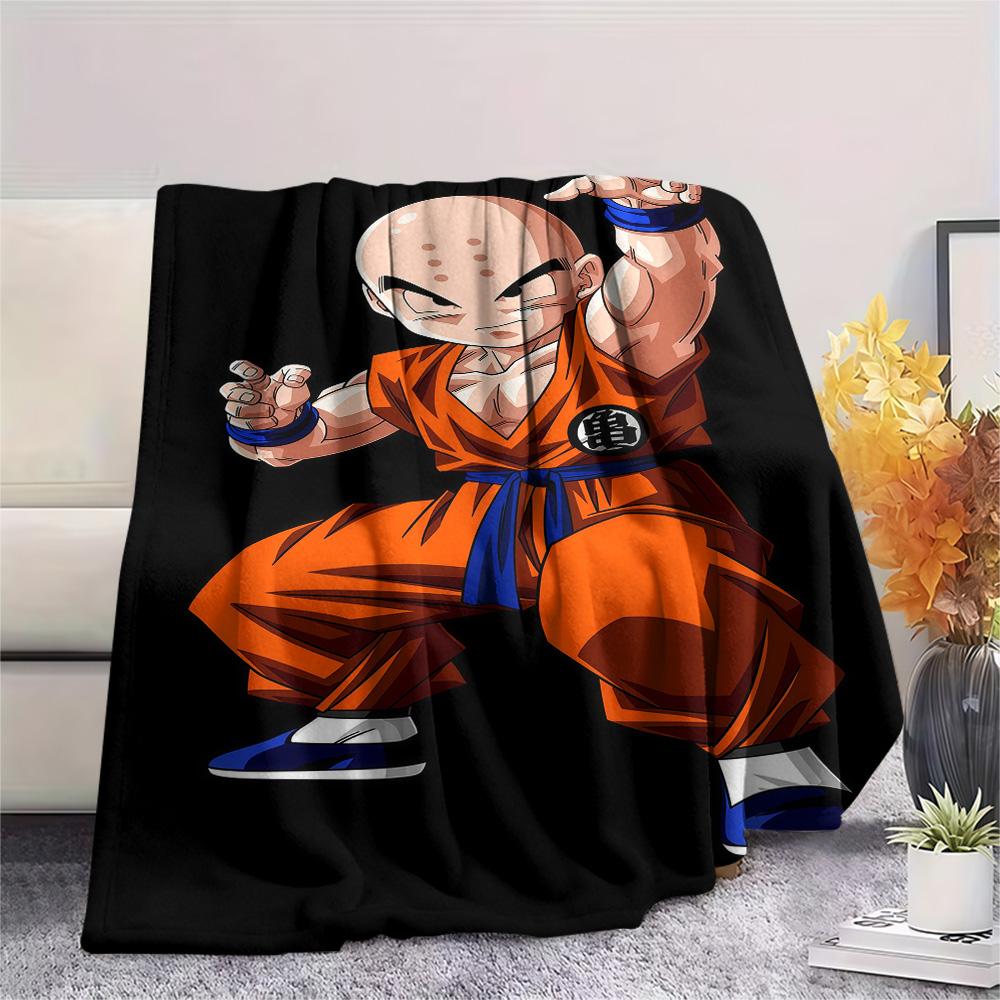 1PC Krillin Patterned Flannel Blanket Suitable For All Seasons For Home Decor Warmth And Comfort Gifts Holiday Present