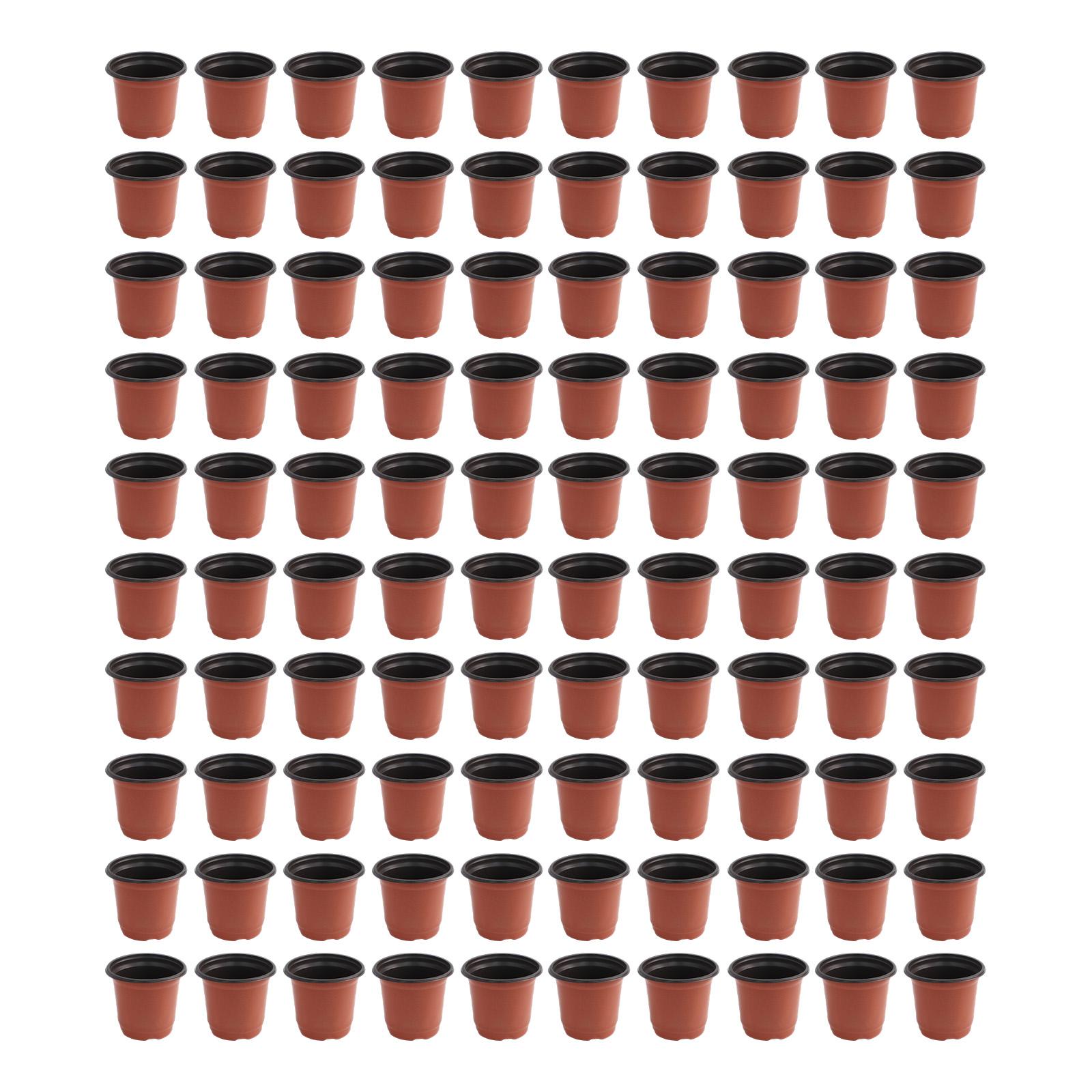 

100 Count Flexible Plastic Pots Red And Black For Indoor Gardening /new 100