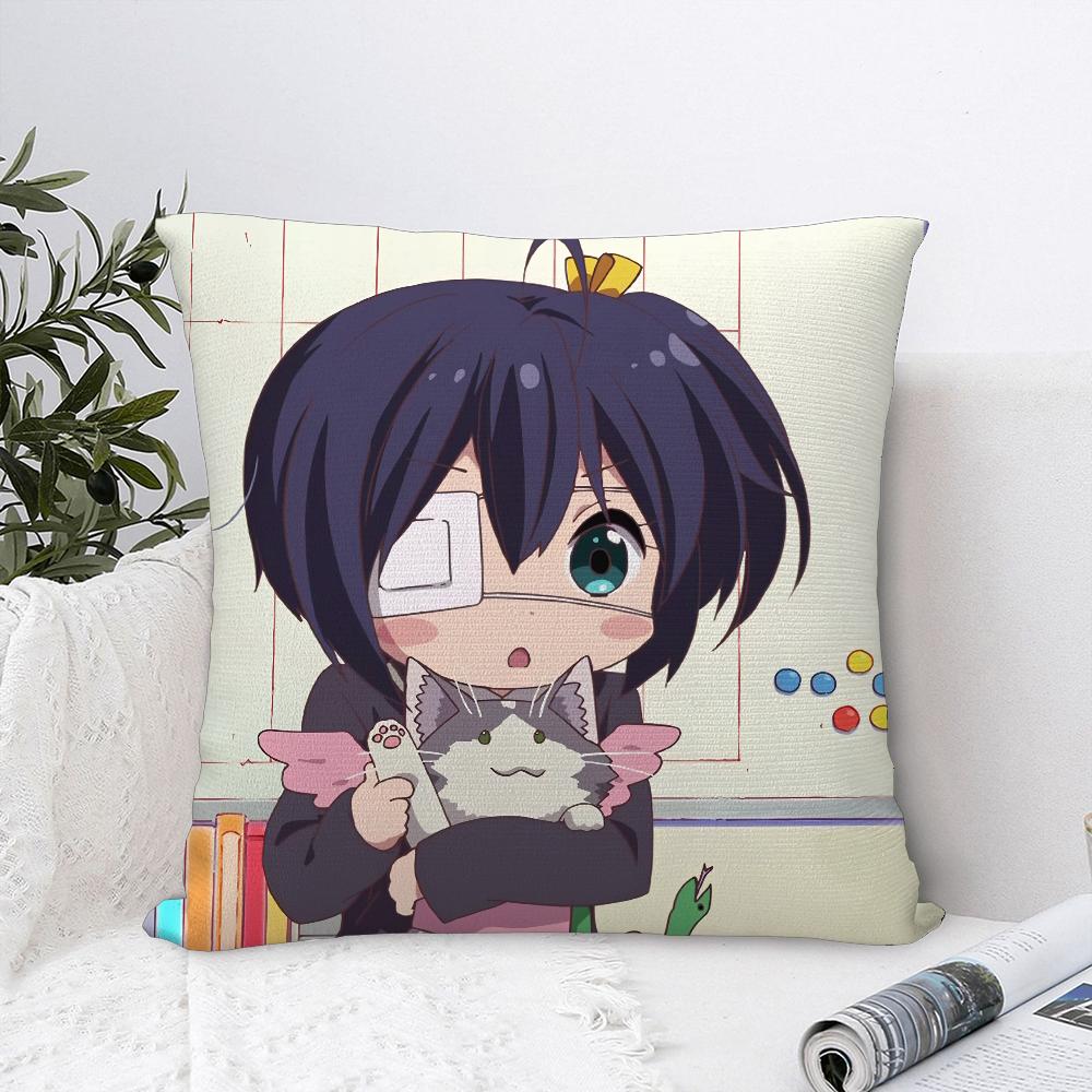 Anime T-Takanashi Rikka Pillow Case Sofa Decorative Home Double-sided Print Plush Square Throw Pillow Covers Cushion Decor Cover