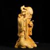 Carved Wooden Buddha Good Seven Lucky Fukurokuju Wooden Buddha Statue 12cm X Width Carved Buddha Wooden Carved Buddha Buddha Statue Large Leaf Statue,
