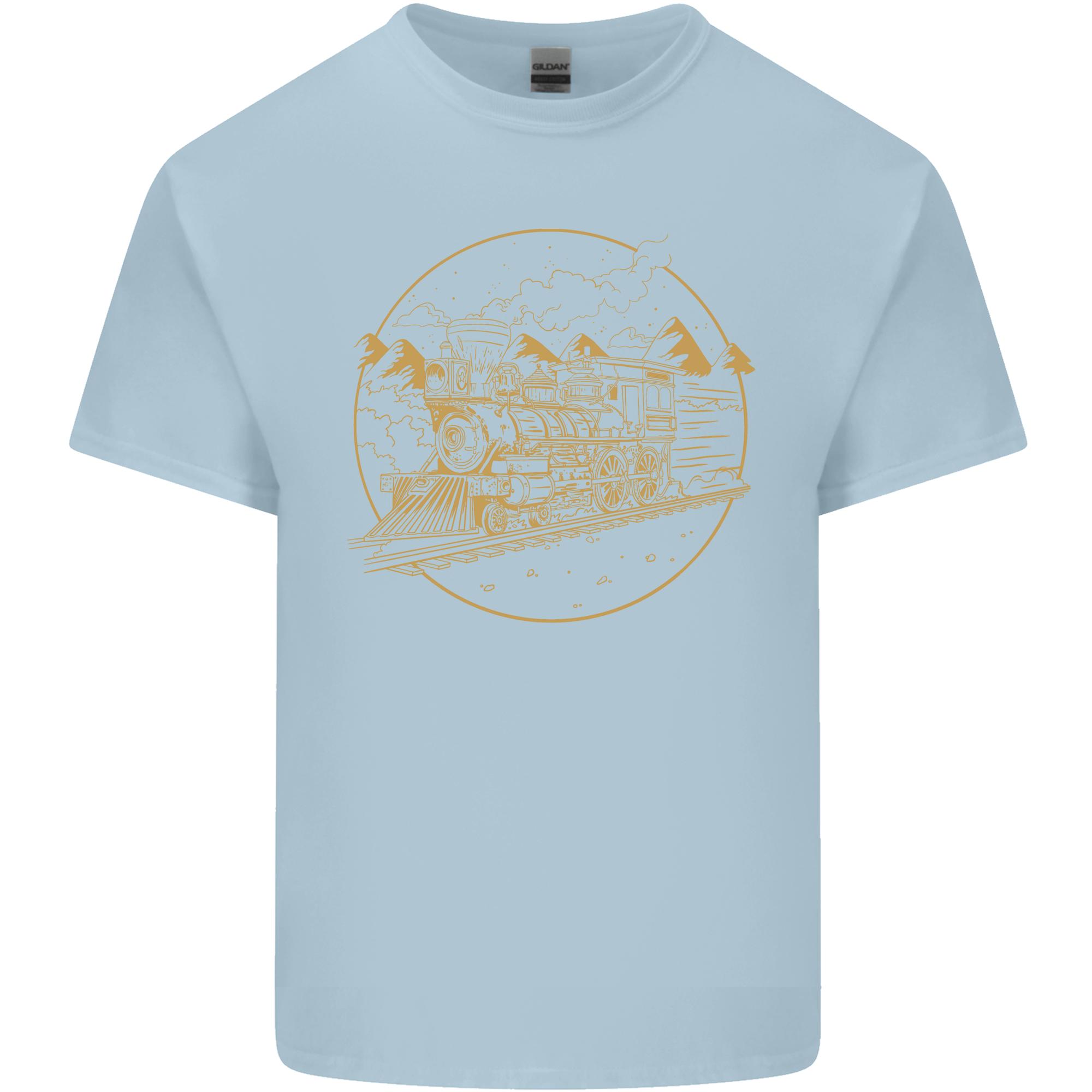 Gold Locomotive Steam Engine Train Spotter Unisexs Light Cotton TShirt S