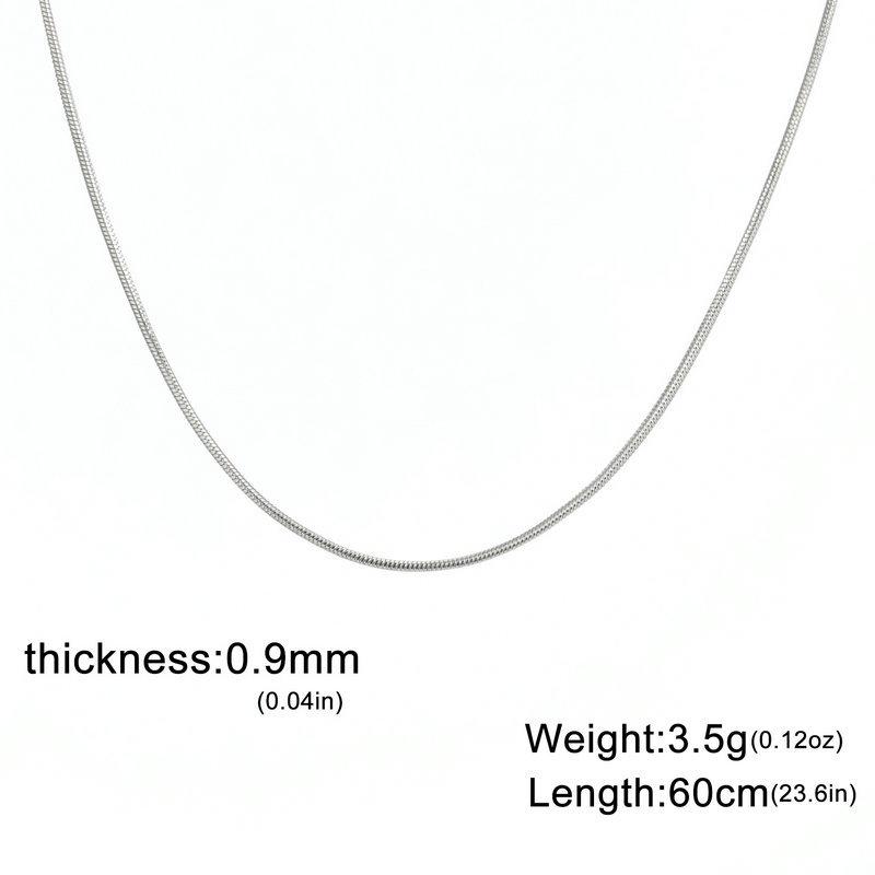 Superfine Round Snake Bone Chain Necklace - 0.9/1.2/1.5/2mm Thick, Versatile Clavicle Accessory for DIY Jewelry Making