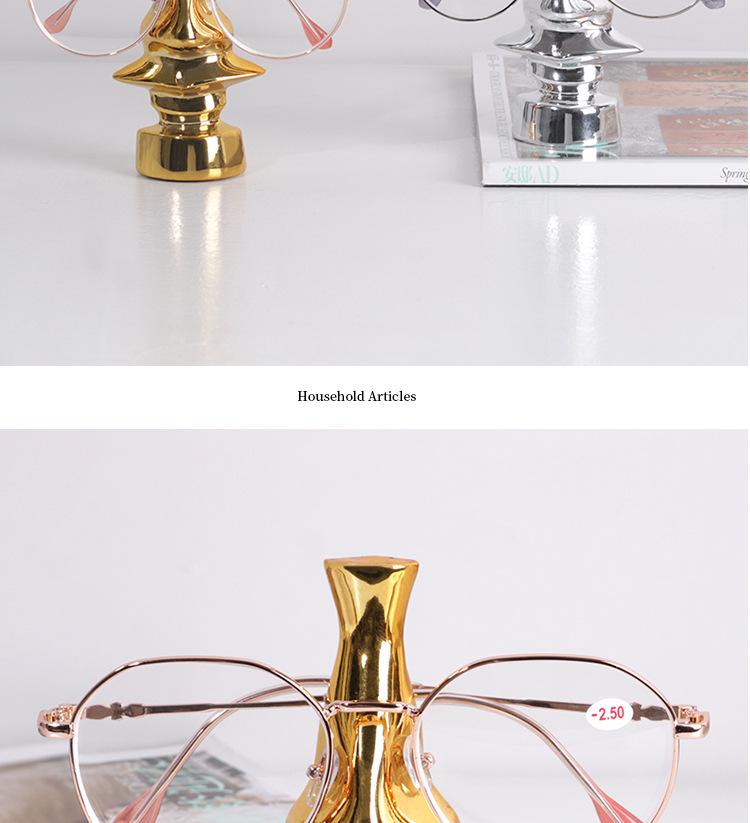 Contemporary Glasses Stand: Light Luxury Ornament for Hotel, Office, or Living Room