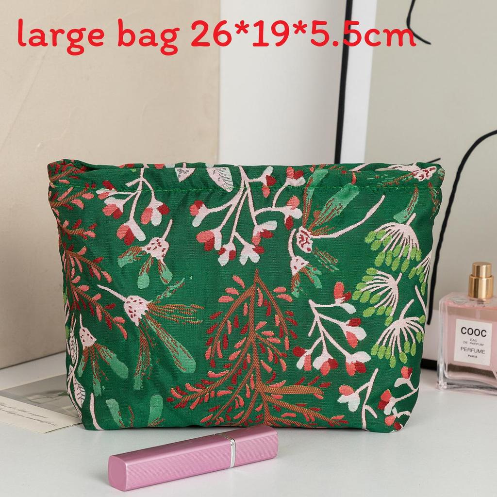 Mushroom Embroidered Makeup Bag With Zipper For Travel And Daily Use