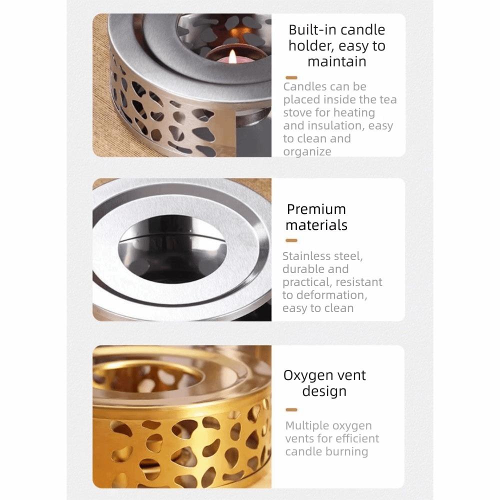 Stainless Steel Tea Warmer Base Oxygen Hole Design Teapot Heater Teapot Warmer Most Teapots