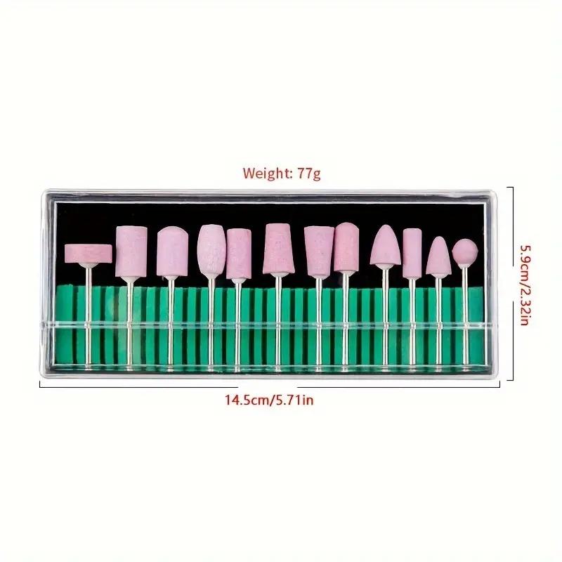 

12Pcs Nail Drill Bits Set Sand Nail Polishing Burr Accessory for Nail Art Remove Acrylic Nails Gel Nail Drill Bits Set Accessory
