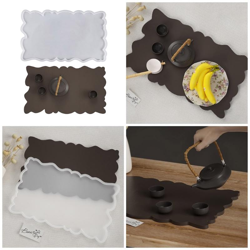 Resin Molds Silicone Fruit Tray Molds Irregular Rectangular Epoxy Resin Casting Molds for Resin Casting DIY Art Crafts