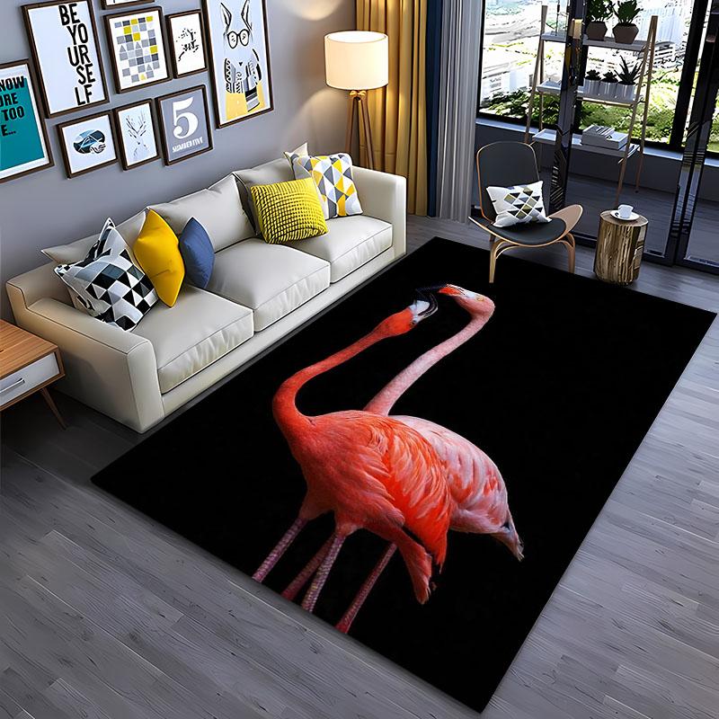 HD Printing Pink Flamingo Large Area Carpets for Home Living Room  Kids Bedroom Sofa Doormat Kitchen Floor Rugs Anti-slip  Decor