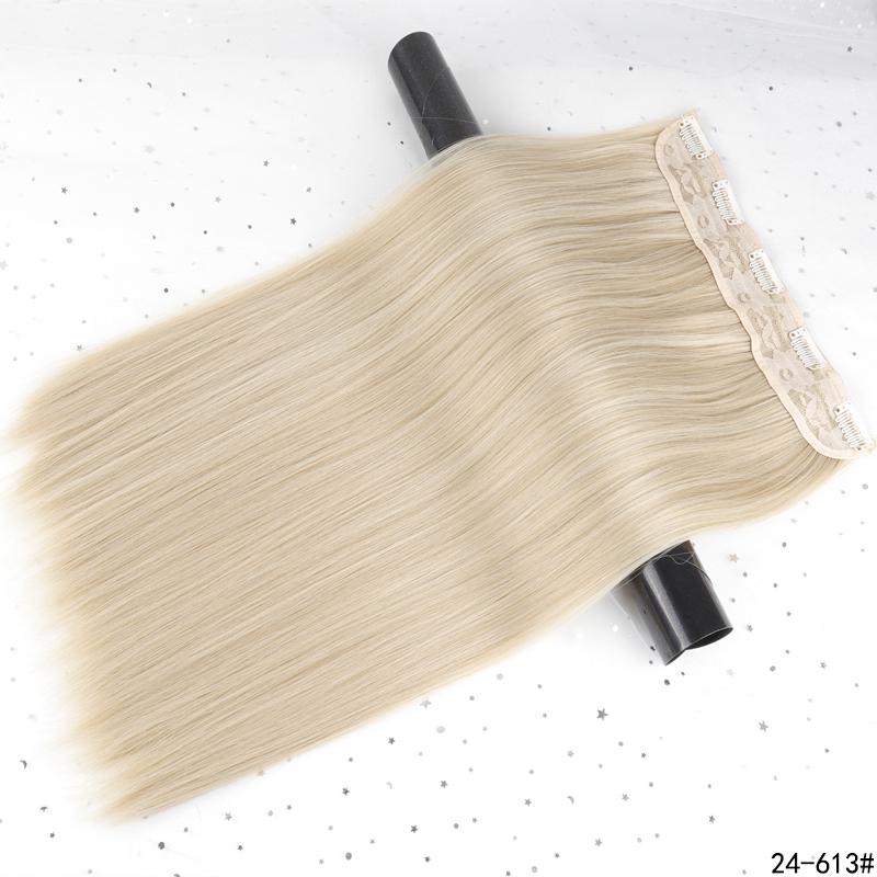 Clip de extensie de păr sintetic, lung și drept natural, în bucăți de păr pentru femei