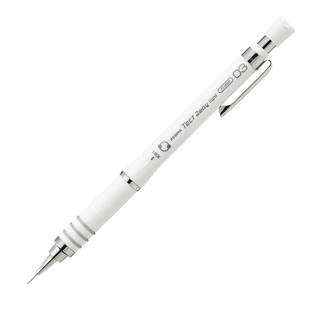 

Карандаш механический Zebra Tect двухсторонний светлый белый 10 0,3 B-MAS42-W