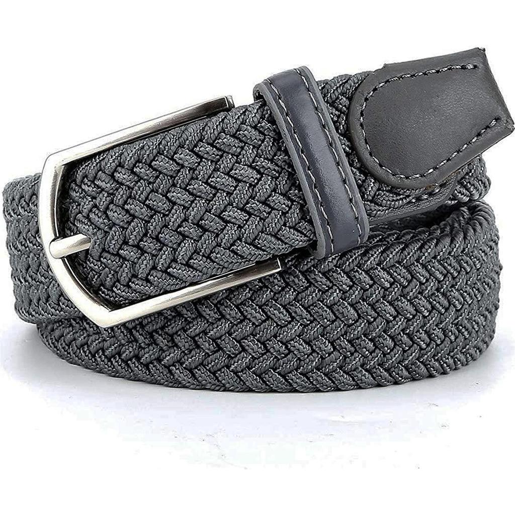 Elastic Nylon Unisex Casual Knitted Pin Buckle Jeans Belt Woven Canvas Elastic Expandable Stretch Waistband For Women Men Girdle
