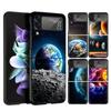 Earth Stars Space Case Phone Cover for Samsung Galaxy Z Flip 7 6 5 4 3 5G ZFlip7 ZFlip6 ZFlip5 ZFlip4 ZFlip3 Black Fundas Galaxy