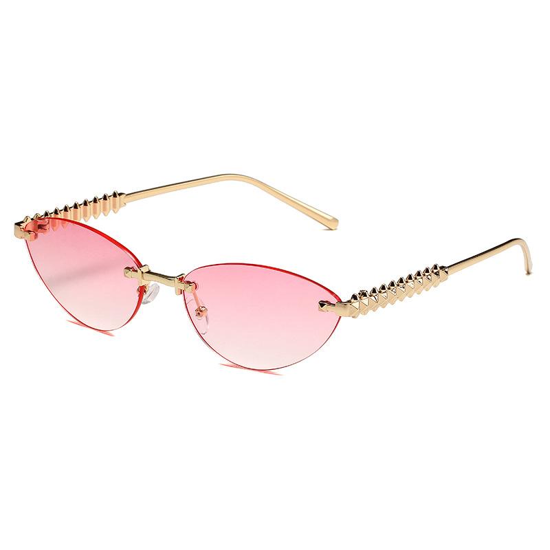 Men Women Fashion Cat Eye Design Sunglasses Metal Rivet Legs Uv Protective Glasses Outdoor Driving Travel Beach Sunglasses