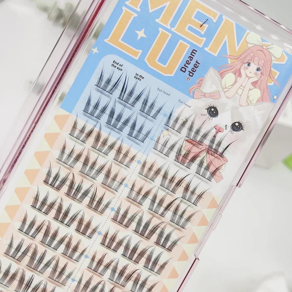 Menglu Women's Sunflower Claw False Eyelashes: Natural, Dense, 10 Row Trilogy.