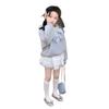 Girls' Hooded Bowknot Sweatshirt & Lace Trim Skirt Set - Spring/Autumn 2026 Collection