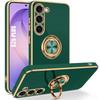 Case for Samsung Galaxy S26 Plus, Anti-Scratch Night Green Silicone Protection with Rotating Ring