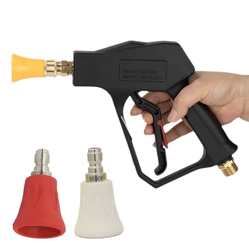 1 Piece Soft Rubber Sleeve Sector Nozzle Splash Proof Stainless Steel Nozzle High Pressure Water Gun Nozzle Car Wash Accessories